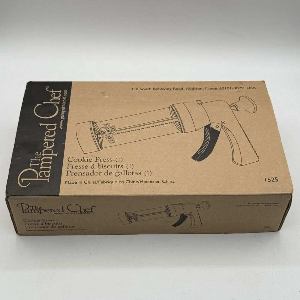Retired Pampered Chef Cookie Press W/16 Disc Patterns Complete‎ Model 1525 EUC
